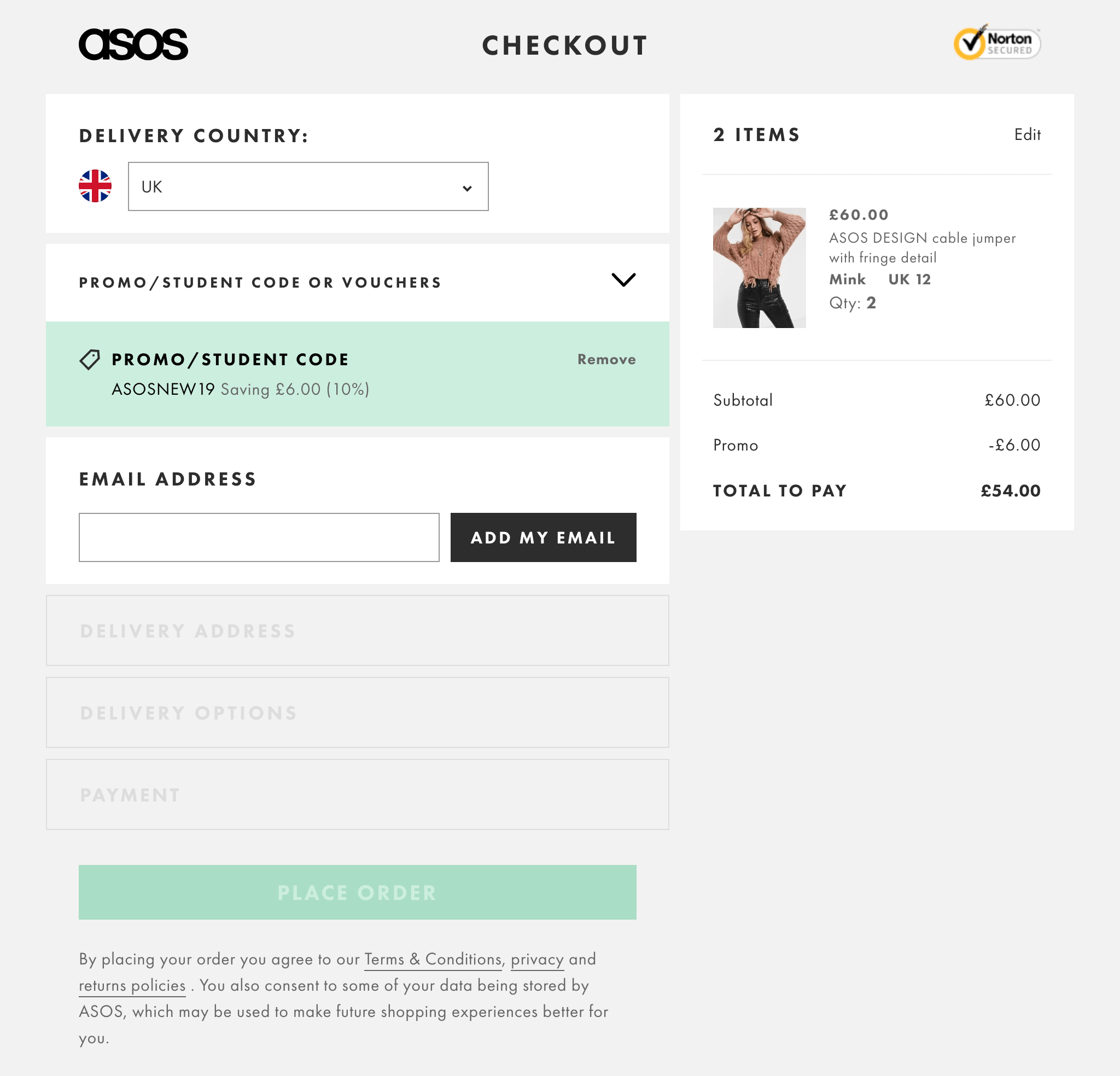 apply discount code for Asos